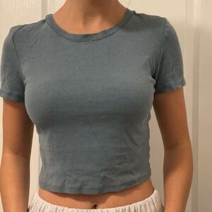 BLUE ZARA CROP TOP